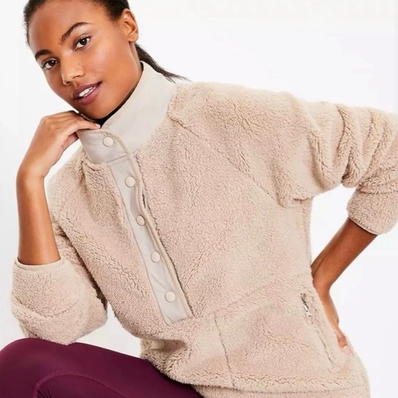 NWOT Lou & Grey (Loft) Sherpa Sweater - Picture 2 of 4